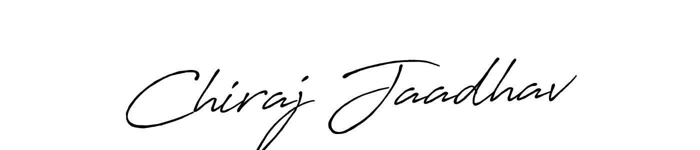 The best way (Antro_Vectra_Bolder) to make a short signature is to pick only two or three words in your name. The name Chiraj Jaadhav include a total of six letters. For converting this name. Chiraj Jaadhav signature style 7 images and pictures png