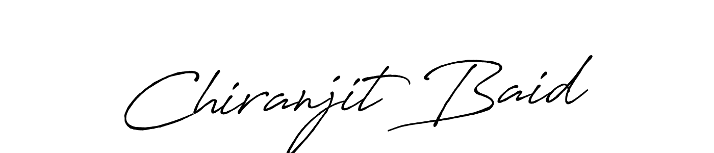 How to make Chiranjit Baid name signature. Use Antro_Vectra_Bolder style for creating short signs online. This is the latest handwritten sign. Chiranjit Baid signature style 7 images and pictures png