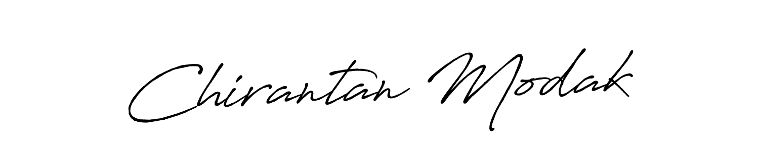 How to make Chirantan Modak name signature. Use Antro_Vectra_Bolder style for creating short signs online. This is the latest handwritten sign. Chirantan Modak signature style 7 images and pictures png