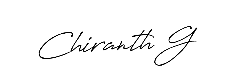 Similarly Antro_Vectra_Bolder is the best handwritten signature design. Signature creator online .You can use it as an online autograph creator for name Chiranth G. Chiranth G signature style 7 images and pictures png