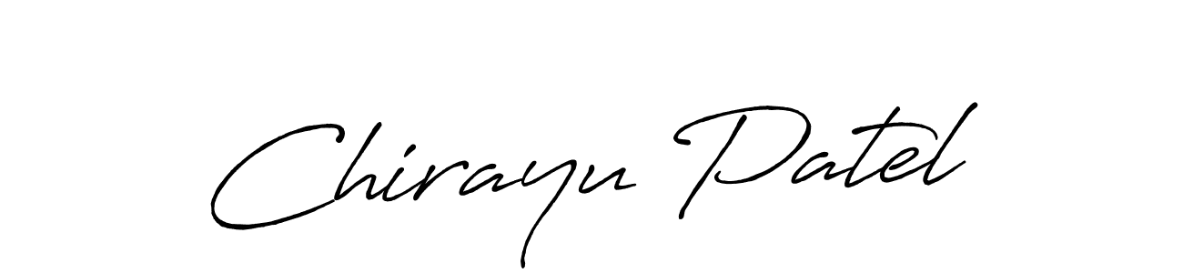 Create a beautiful signature design for name Chirayu Patel. With this signature (Antro_Vectra_Bolder) fonts, you can make a handwritten signature for free. Chirayu Patel signature style 7 images and pictures png