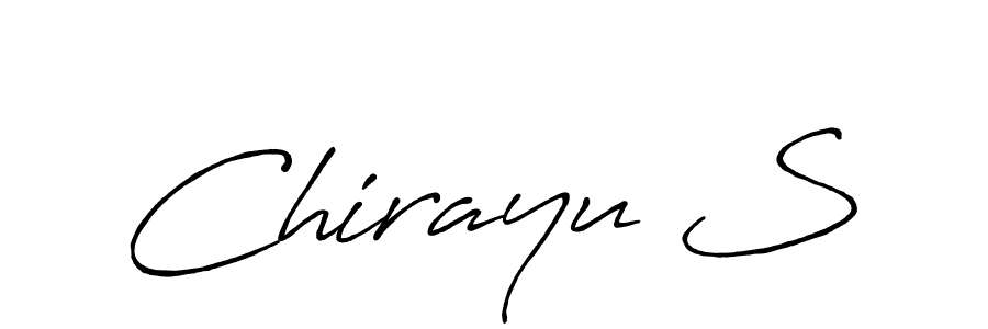 It looks lik you need a new signature style for name Chirayu S. Design unique handwritten (Antro_Vectra_Bolder) signature with our free signature maker in just a few clicks. Chirayu S signature style 7 images and pictures png