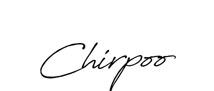 Make a beautiful signature design for name Chirpoo. With this signature (Antro_Vectra_Bolder) style, you can create a handwritten signature for free. Chirpoo signature style 7 images and pictures png