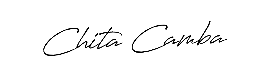 How to make Chita Camba name signature. Use Antro_Vectra_Bolder style for creating short signs online. This is the latest handwritten sign. Chita Camba signature style 7 images and pictures png