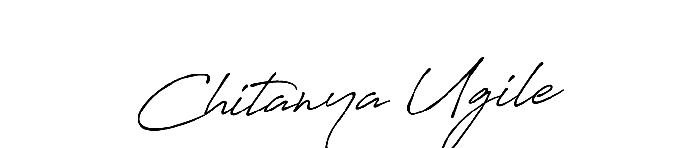The best way (Antro_Vectra_Bolder) to make a short signature is to pick only two or three words in your name. The name Chitanya Ugile include a total of six letters. For converting this name. Chitanya Ugile signature style 7 images and pictures png