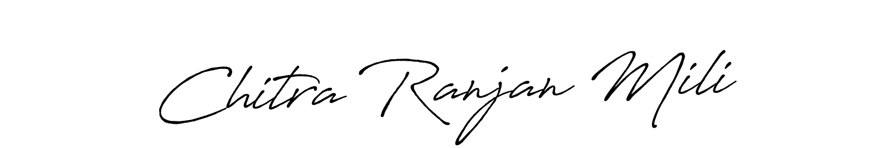 How to make Chitra Ranjan Mili name signature. Use Antro_Vectra_Bolder style for creating short signs online. This is the latest handwritten sign. Chitra Ranjan Mili signature style 7 images and pictures png