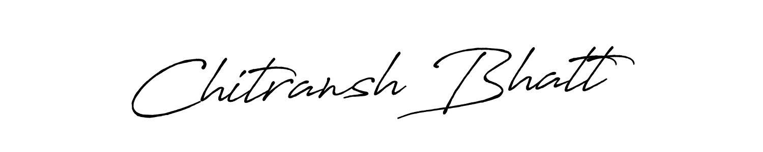 The best way (Antro_Vectra_Bolder) to make a short signature is to pick only two or three words in your name. The name Chitransh Bhatt include a total of six letters. For converting this name. Chitransh Bhatt signature style 7 images and pictures png