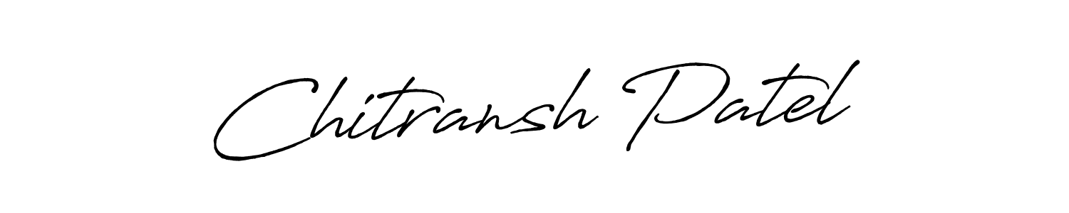 It looks lik you need a new signature style for name Chitransh Patel. Design unique handwritten (Antro_Vectra_Bolder) signature with our free signature maker in just a few clicks. Chitransh Patel signature style 7 images and pictures png