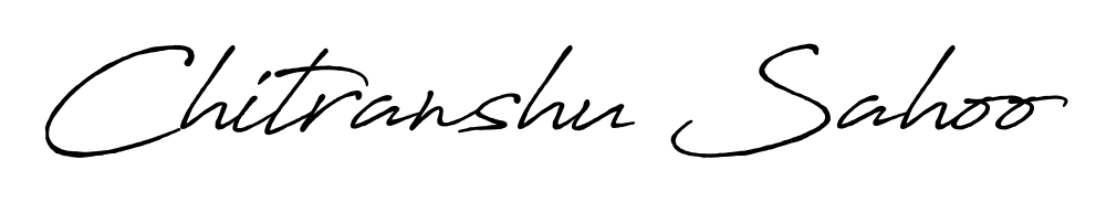 A classic penmanship look for Chitranshu Sahoo. The Antro_Vectra_Bolder font brings timeless elegance and confidence to every signed document. Chitranshu Sahoo signature style 7 images and pictures png