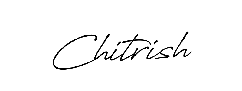 The best way (Antro_Vectra_Bolder) to make a short signature is to pick only two or three words in your name. The name Chitrish include a total of six letters. For converting this name. Chitrish signature style 7 images and pictures png
