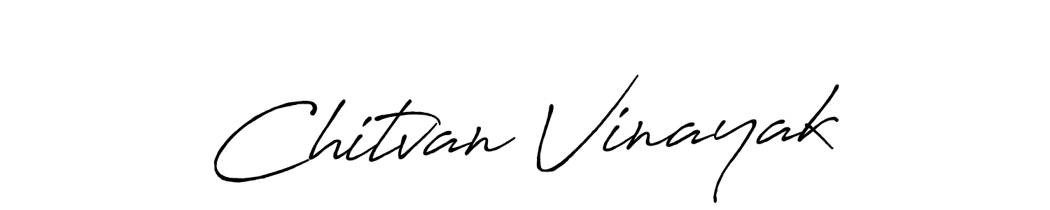 How to make Chitvan Vinayak name signature. Use Antro_Vectra_Bolder style for creating short signs online. This is the latest handwritten sign. Chitvan Vinayak signature style 7 images and pictures png