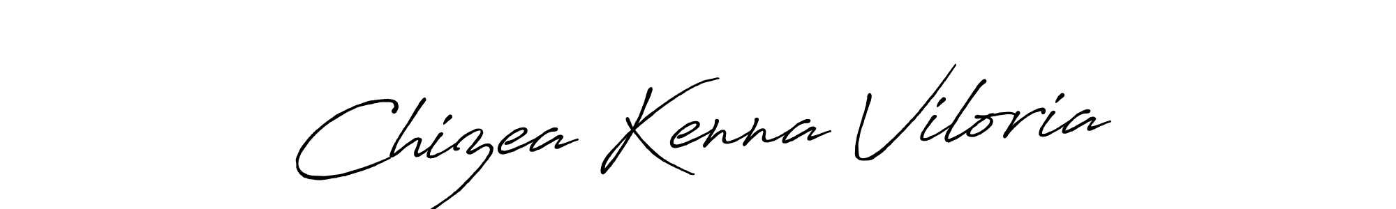 Make a beautiful signature design for name Chizea Kenna Viloria. With this signature (Antro_Vectra_Bolder) style, you can create a handwritten signature for free. Chizea Kenna Viloria signature style 7 images and pictures png