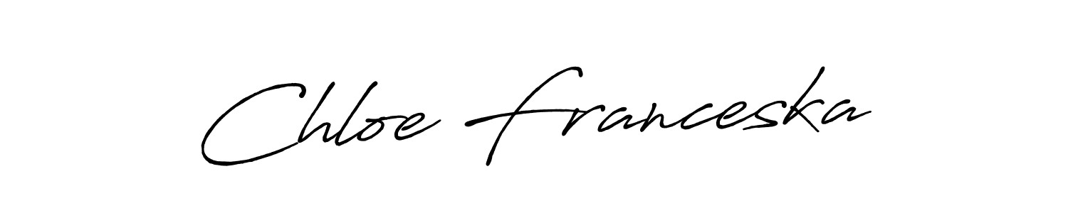 The best way (Antro_Vectra_Bolder) to make a short signature is to pick only two or three words in your name. The name Chloe Franceska include a total of six letters. For converting this name. Chloe Franceska signature style 7 images and pictures png