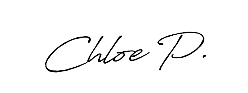 if you are searching for the best signature style for your name Chloe P.. so please give up your signature search. here we have designed multiple signature styles  using Antro_Vectra_Bolder. Chloe P. signature style 7 images and pictures png