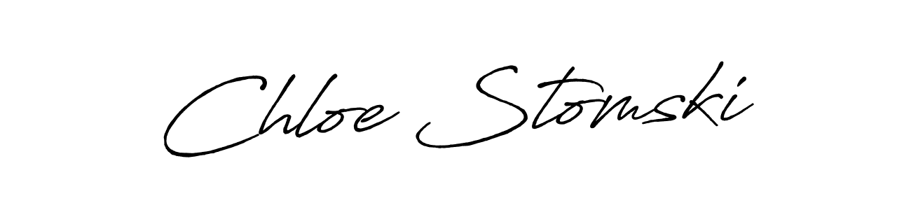 How to make Chloe Stomski name signature. Use Antro_Vectra_Bolder style for creating short signs online. This is the latest handwritten sign. Chloe Stomski signature style 7 images and pictures png