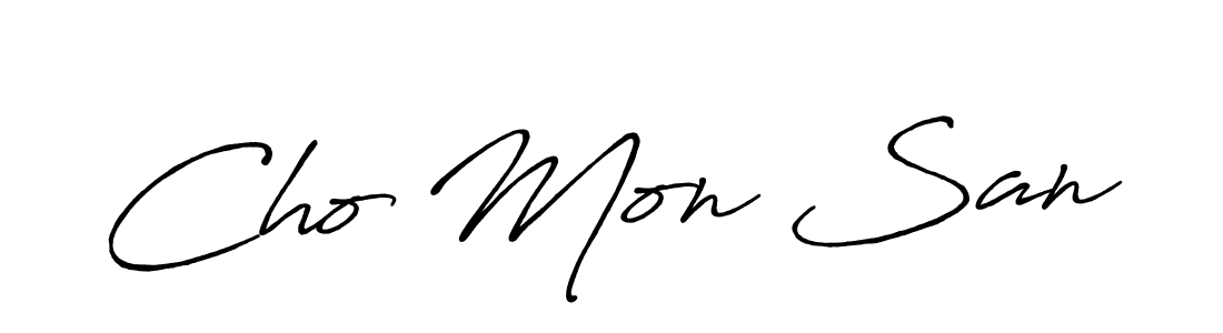 Create a beautiful signature design for name Cho Mon San. With this signature (Antro_Vectra_Bolder) fonts, you can make a handwritten signature for free. Cho Mon San signature style 7 images and pictures png