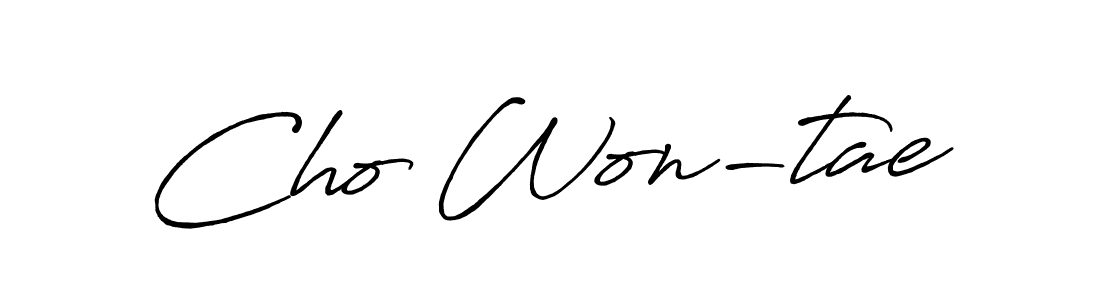 How to make Cho Won-tae name signature. Use Antro_Vectra_Bolder style for creating short signs online. This is the latest handwritten sign. Cho Won-tae signature style 7 images and pictures png