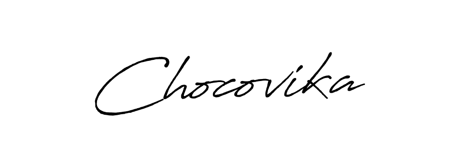 Make a beautiful signature design for name Chocovika. With this signature (Antro_Vectra_Bolder) style, you can create a handwritten signature for free. Chocovika signature style 7 images and pictures png