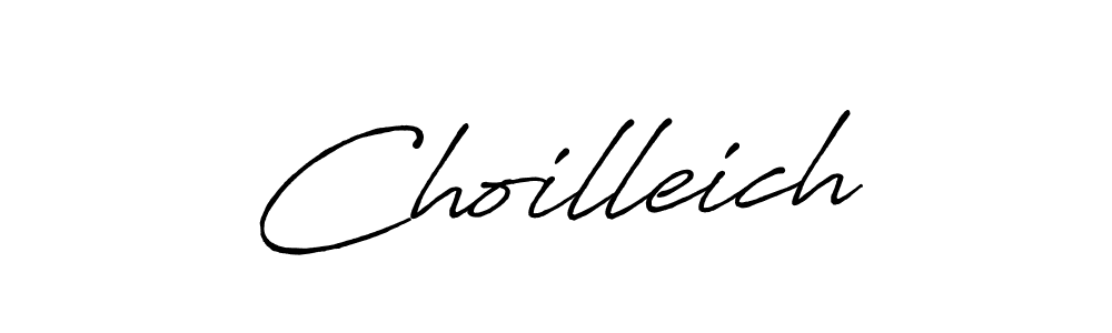 The best way (Antro_Vectra_Bolder) to make a short signature is to pick only two or three words in your name. The name Choilleich include a total of six letters. For converting this name. Choilleich signature style 7 images and pictures png