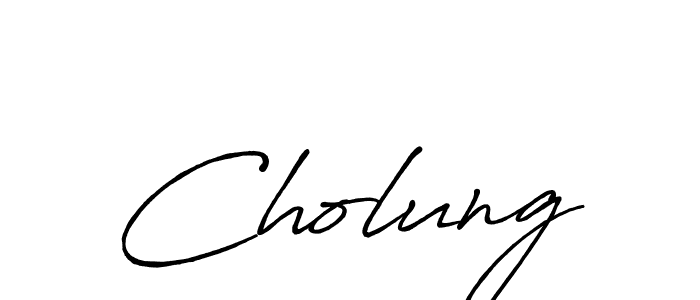 How to make Cholung signature? Antro_Vectra_Bolder is a professional autograph style. Create handwritten signature for Cholung name. Cholung signature style 7 images and pictures png