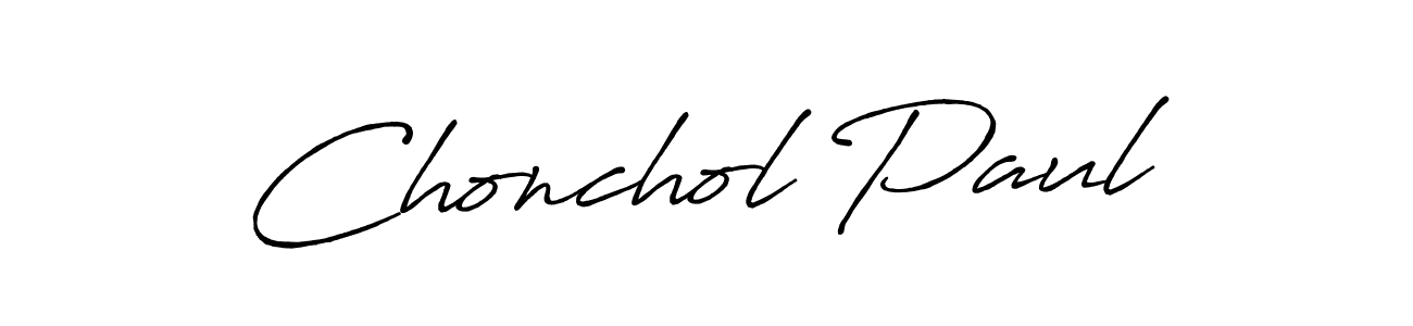 Chonchol Paul stylish signature style. Best Handwritten Sign (Antro_Vectra_Bolder) for my name. Handwritten Signature Collection Ideas for my name Chonchol Paul. Chonchol Paul signature style 7 images and pictures png