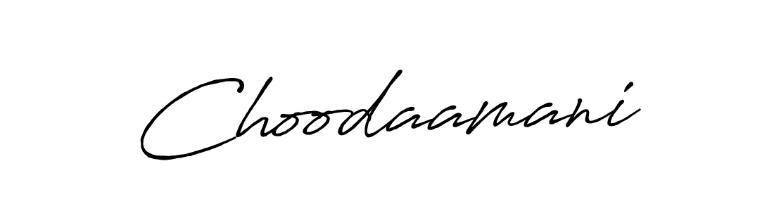 Create a beautiful signature design for name Choodaamani. With this signature (Antro_Vectra_Bolder) fonts, you can make a handwritten signature for free. Choodaamani signature style 7 images and pictures png