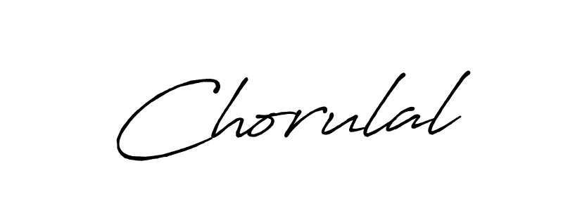 Make a beautiful signature design for name Chorulal. With this signature (Antro_Vectra_Bolder) style, you can create a handwritten signature for free. Chorulal signature style 7 images and pictures png