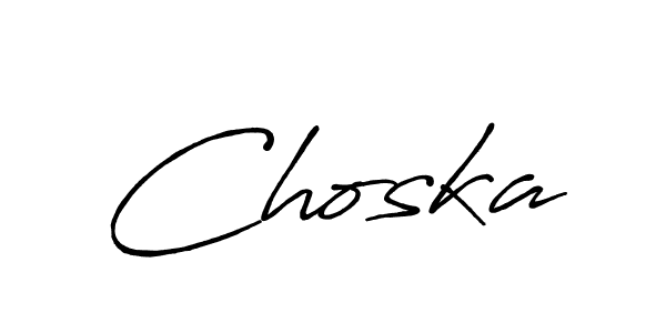 How to make Choska name signature. Use Antro_Vectra_Bolder style for creating short signs online. This is the latest handwritten sign. Choska signature style 7 images and pictures png