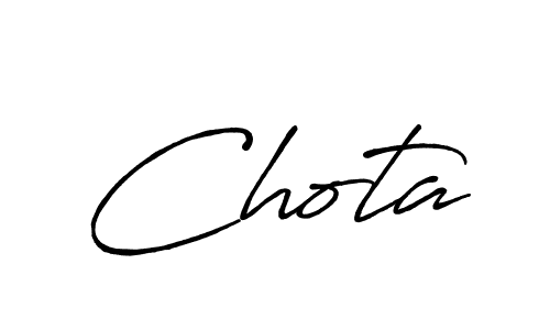 Create a beautiful signature design for name Chota. With this signature (Antro_Vectra_Bolder) fonts, you can make a handwritten signature for free. Chota signature style 7 images and pictures png