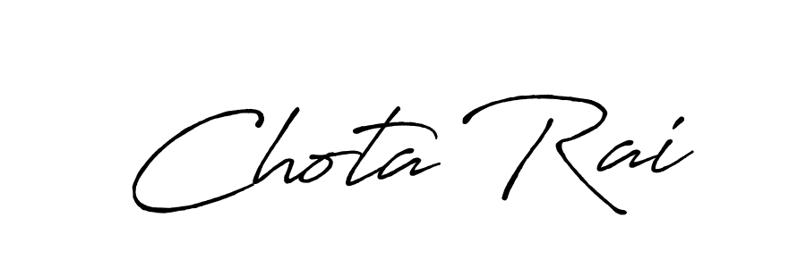 How to make Chota Rai name signature. Use Antro_Vectra_Bolder style for creating short signs online. This is the latest handwritten sign. Chota Rai signature style 7 images and pictures png