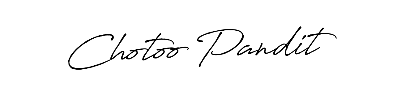 Also You can easily find your signature by using the search form. We will create Chotoo Pandit name handwritten signature images for you free of cost using Antro_Vectra_Bolder sign style. Chotoo Pandit signature style 7 images and pictures png