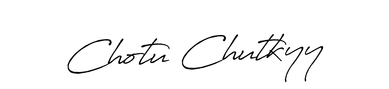 Use a signature maker to create a handwritten signature online. With this signature software, you can design (Antro_Vectra_Bolder) your own signature for name Chotu Chutkyy. Chotu Chutkyy signature style 7 images and pictures png