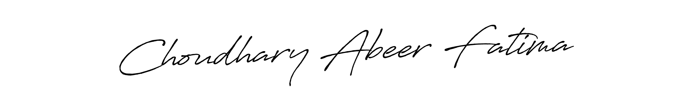 How to make Choudhary Abeer Fatima name signature. Use Antro_Vectra_Bolder style for creating short signs online. This is the latest handwritten sign. Choudhary Abeer Fatima signature style 7 images and pictures png