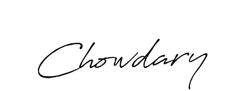 How to make Chowdary signature? Antro_Vectra_Bolder is a professional autograph style. Create handwritten signature for Chowdary name. Chowdary signature style 7 images and pictures png