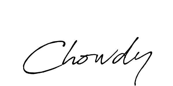 How to make Chowdy signature? Antro_Vectra_Bolder is a professional autograph style. Create handwritten signature for Chowdy name. Chowdy signature style 7 images and pictures png