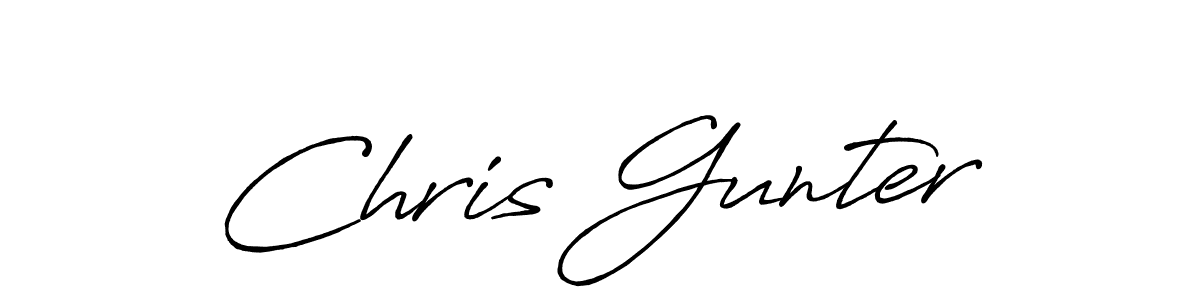 Chris Gunter stylish signature style. Best Handwritten Sign (Antro_Vectra_Bolder) for my name. Handwritten Signature Collection Ideas for my name Chris Gunter. Chris Gunter signature style 7 images and pictures png