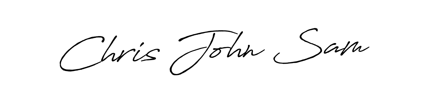 How to make Chris John Sam name signature. Use Antro_Vectra_Bolder style for creating short signs online. This is the latest handwritten sign. Chris John Sam signature style 7 images and pictures png