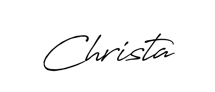 Use a signature maker to create a handwritten signature online. With this signature software, you can design (Antro_Vectra_Bolder) your own signature for name Christa. Christa signature style 7 images and pictures png