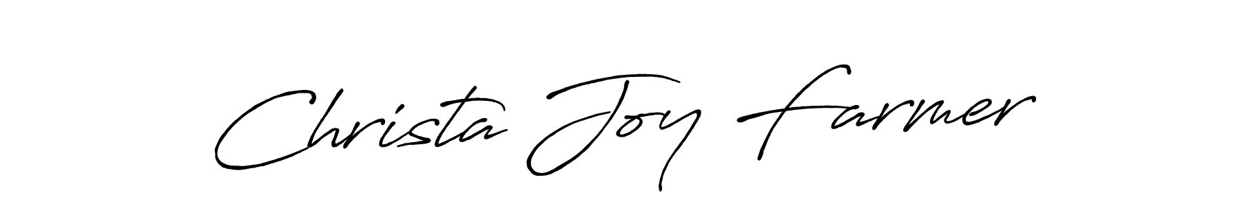 The best way (Antro_Vectra_Bolder) to make a short signature is to pick only two or three words in your name. The name Christa Joy Farmer include a total of six letters. For converting this name. Christa Joy Farmer signature style 7 images and pictures png