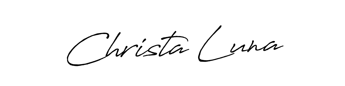 Make a short Christa Luna signature style. Manage your documents anywhere anytime using Antro_Vectra_Bolder. Create and add eSignatures, submit forms, share and send files easily. Christa Luna signature style 7 images and pictures png