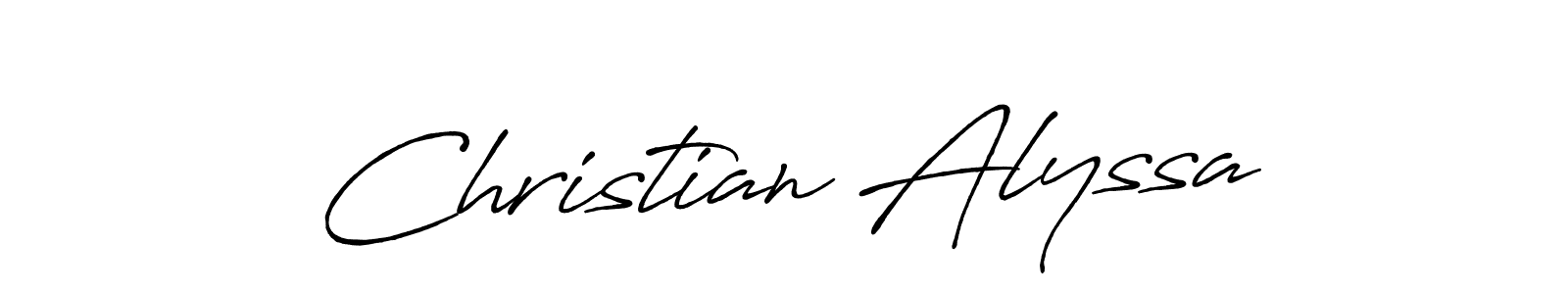 Create a beautiful signature design for name Christian Alyssa. With this signature (Antro_Vectra_Bolder) fonts, you can make a handwritten signature for free. Christian Alyssa signature style 7 images and pictures png
