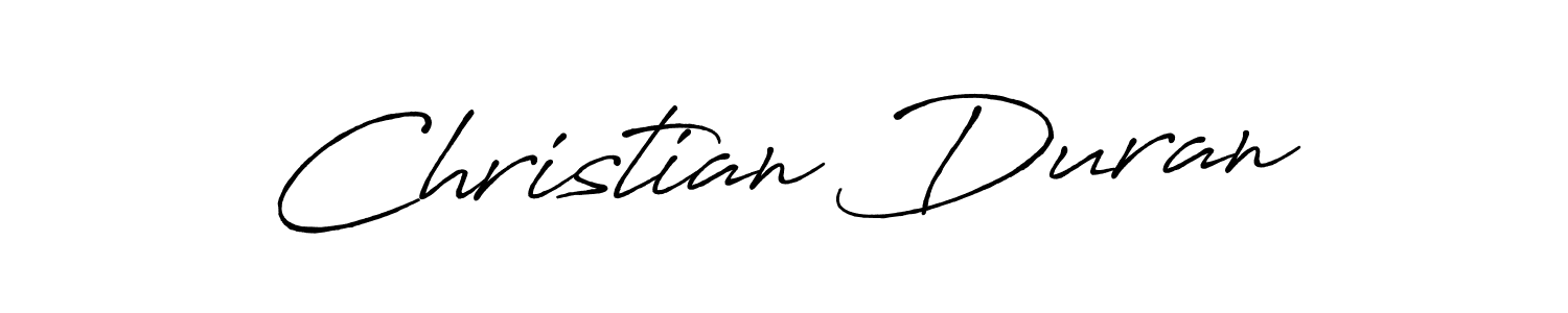 How to make Christian Duran name signature. Use Antro_Vectra_Bolder style for creating short signs online. This is the latest handwritten sign. Christian Duran signature style 7 images and pictures png