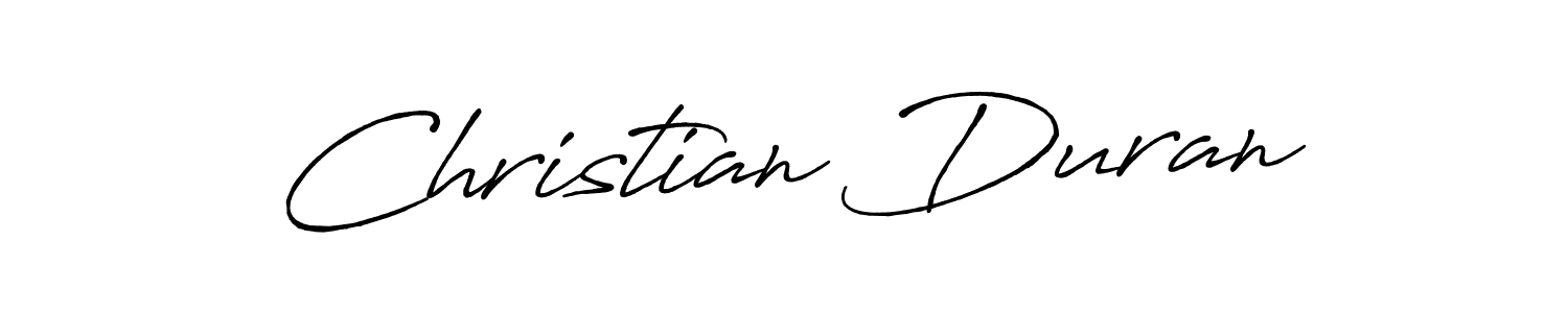 Similarly Antro_Vectra_Bolder is the best handwritten signature design. Signature creator online .You can use it as an online autograph creator for name Christian Duran. Christian Duran signature style 7 images and pictures png