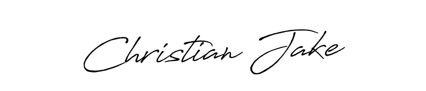 Christian Jake stylish signature style. Best Handwritten Sign (Antro_Vectra_Bolder) for my name. Handwritten Signature Collection Ideas for my name Christian Jake. Christian Jake signature style 7 images and pictures png