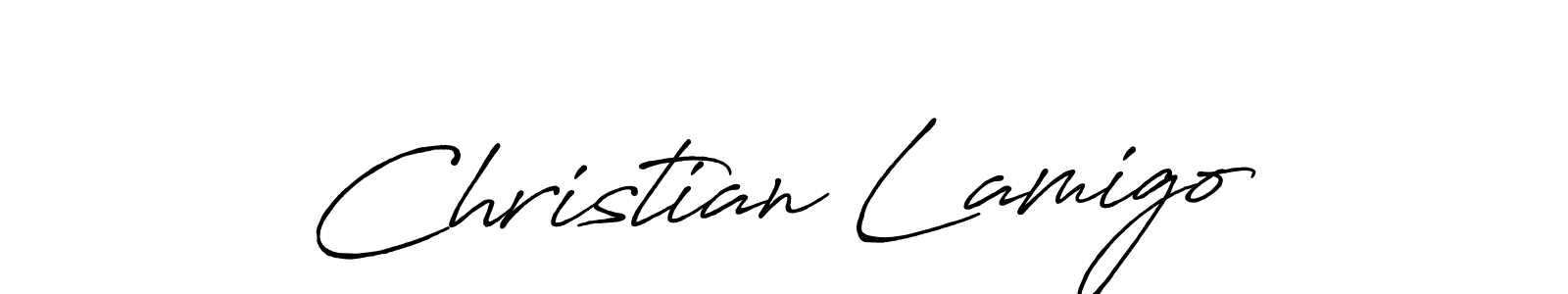 Christian Lamigo stylish signature style. Best Handwritten Sign (Antro_Vectra_Bolder) for my name. Handwritten Signature Collection Ideas for my name Christian Lamigo. Christian Lamigo signature style 7 images and pictures png