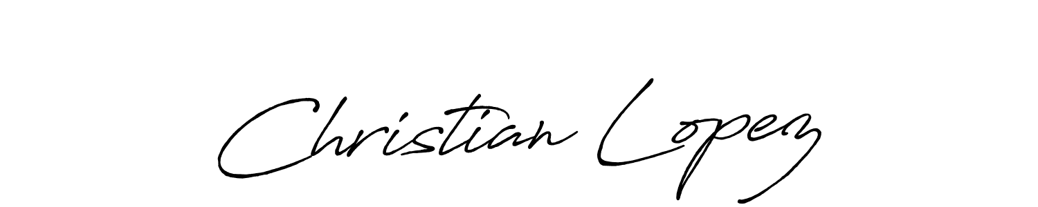 You should practise on your own different ways (Antro_Vectra_Bolder) to write your name (Christian Lopez) in signature. don't let someone else do it for you. Christian Lopez signature style 7 images and pictures png