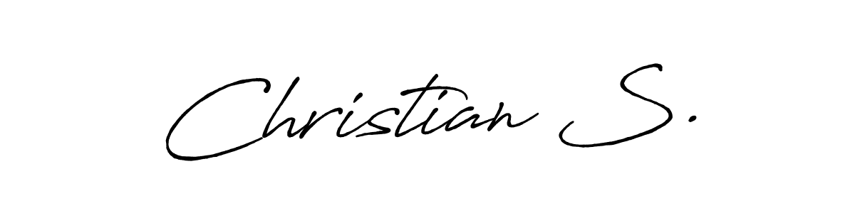 How to make Christian S. name signature. Use Antro_Vectra_Bolder style for creating short signs online. This is the latest handwritten sign. Christian S. signature style 7 images and pictures png