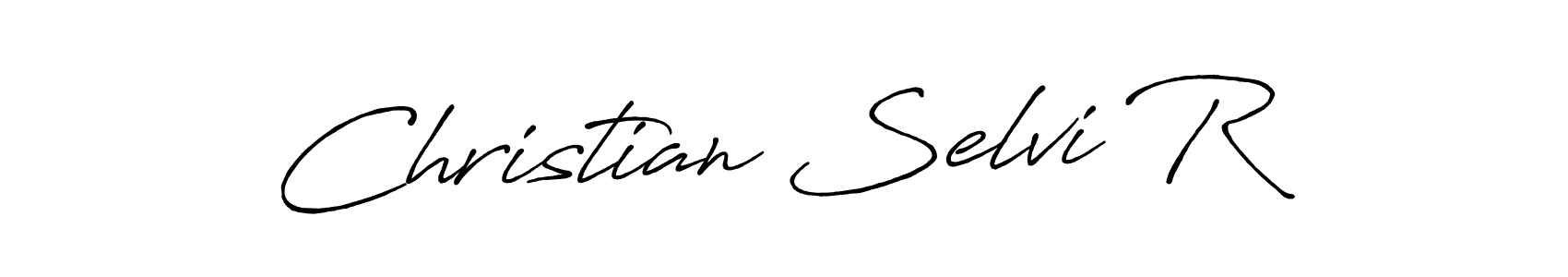 Design your own signature with our free online signature maker. With this signature software, you can create a handwritten (Antro_Vectra_Bolder) signature for name Christian Selvi R. Christian Selvi R signature style 7 images and pictures png