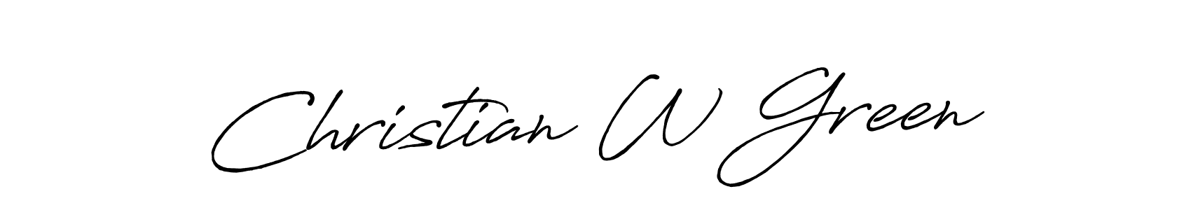How to make Christian W Green name signature. Use Antro_Vectra_Bolder style for creating short signs online. This is the latest handwritten sign. Christian W Green signature style 7 images and pictures png