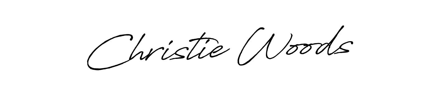 Create a beautiful signature design for name Christie Woods. With this signature (Antro_Vectra_Bolder) fonts, you can make a handwritten signature for free. Christie Woods signature style 7 images and pictures png